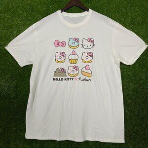 Hello Kitty Pusheen Cartoon Graphic T-shirt size 2XL